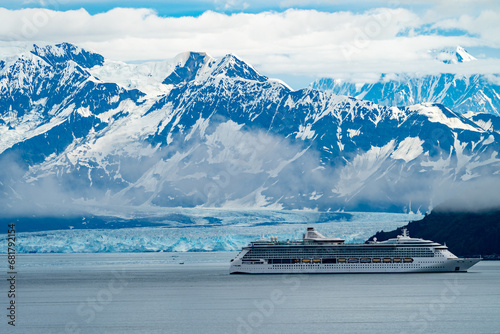 Cruise ship next to Hubbard Glacier, Alaska