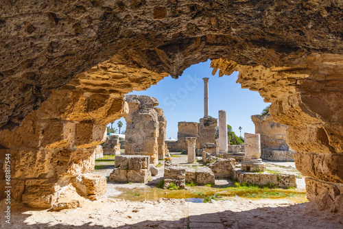 Roman ruins of the Baths of Antoninus in Carthage.