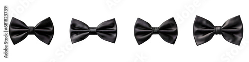 Black bow tie Hyperrealistic Highly Detailed Isolated On Transparent Background Png File