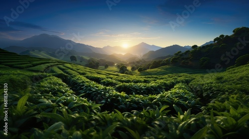 Morning Serenity: A Stunning View of the Tea Plantation