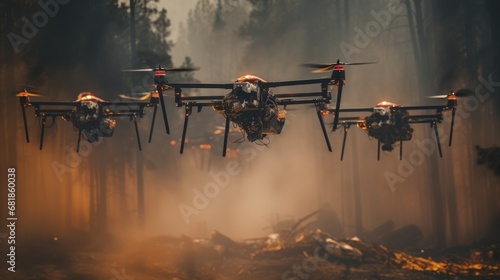 Aerial firefighting drones advanced technology innovative unmanned aircraft precision water drops