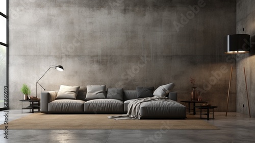 Dark gray concrete wall with a rough, industrial feel