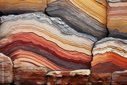 Dramatic sedimentary rock layers, ideal for geological education, natural textures, or striking landscape art.