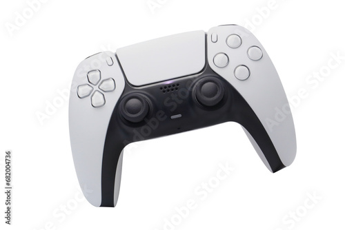 Next gen white game controller dual sense on transparent png