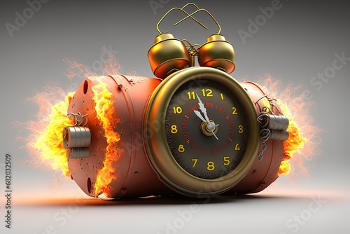 3d Dynamit detonator clock alarm bomb Time