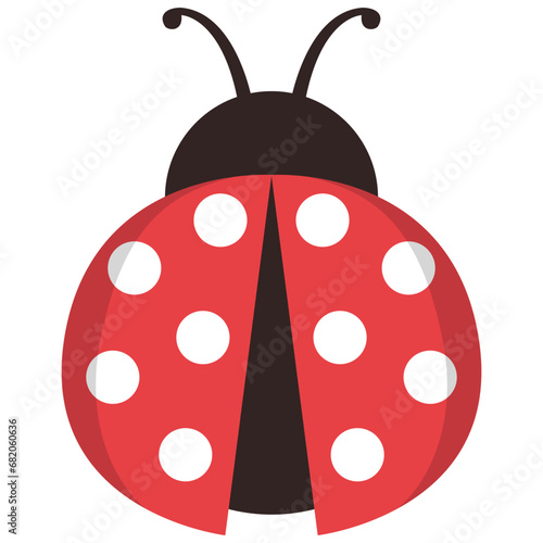 Cute ladybug icon isolated on a white background.