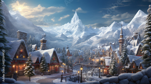 Santas village hidden behind the mountainss