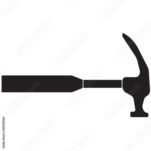 Digital png illustration of black hammer on transparent background