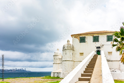 Old fort of Mont Serrat in Salvador in Bahia with the city in the background