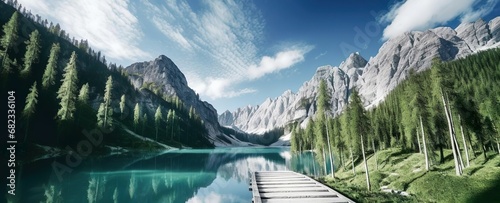 Braies Lake in Dolomites