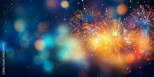 Abstract background of new years fireworks. copy space for text