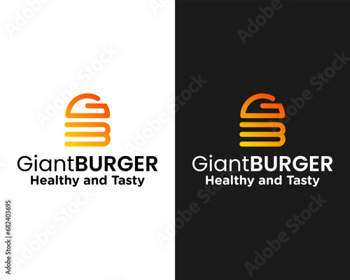 GB letters monogram burger restaurant logo design.