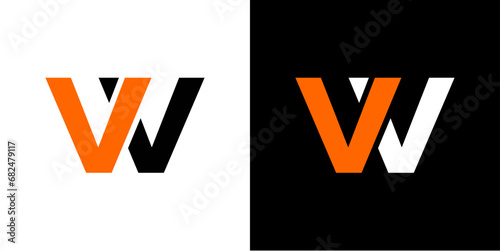 W alphabet letter vector symbol logo with combination