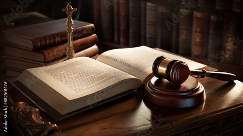 A law book with a gavel - International law