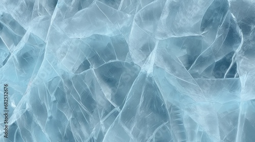 Blue Ice. The texture of cracked ice. Frozen ice pattern in winter cold freezing.