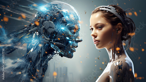 Technological symbiosis: when humans and artificial intelligence combine harmoniously. Humans vs robot