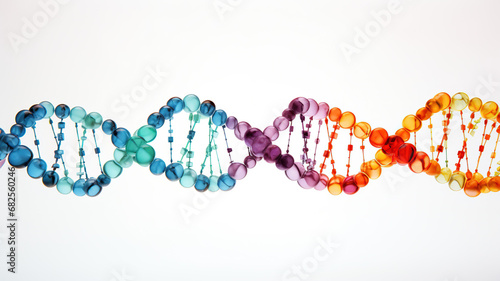 DNA molecule on white background. 3d illustration. Biotechnology concept.