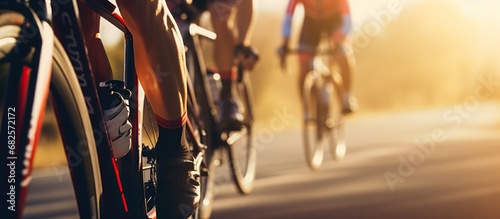 Close up professional cycling race, road bike race