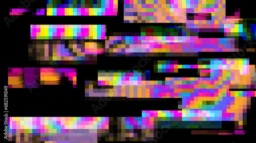 Abstract lo-fi glitched background with flickering pixel noise. 