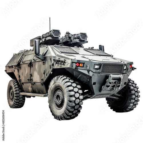 Armored Vehicle, transparent background, isolated image, generative AI