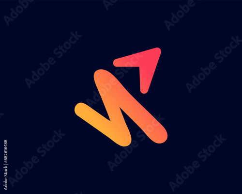 Marketing and finance logo design with letter m for business