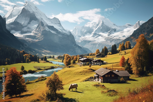 beautiful view of the Bernese Oberland in Switzerland