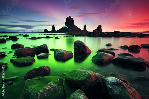 vibrant mesmerizing beauty of Aurorin Icelandic skies, highlighting unique landscapes, frozen terrains, and otherworldly allure that Aurorbrings to this Northern land