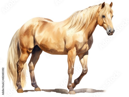 Palomino Horse Watercolor Illustration
