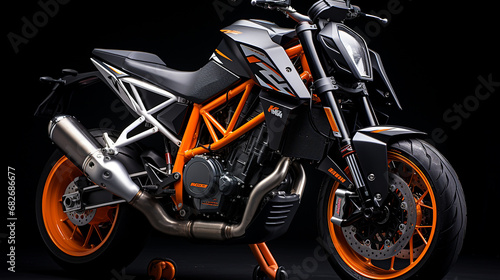 Russia - August 21, 2022 modern Ktm 890 Duke motorcycles Aprilia on white background