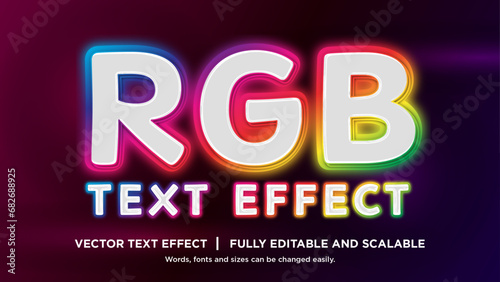 rgb rainbow text effect editable
