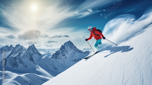 Female skier skiing at Amateur Winter Sports ski