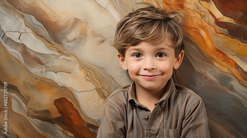 Thrilled Child with Pastel Gneiss Background