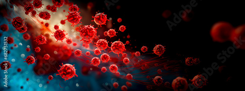 Virus particles in the blood, infectious diseases
