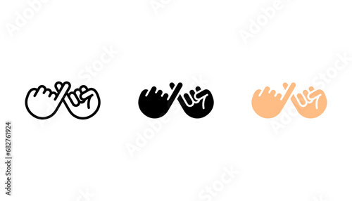 Pinky swear, or pinky promise icon set. vector illustration on white background