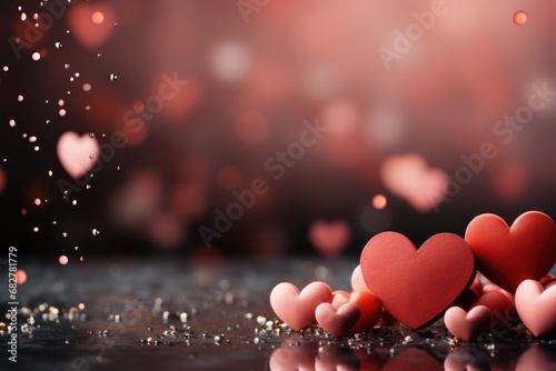 Hearts and Glitter Bokeh for Romantic Valentine's Day