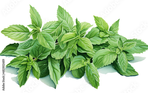 Refreshing Green Mint On transparent background