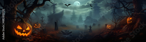 halloween background with bats and moon