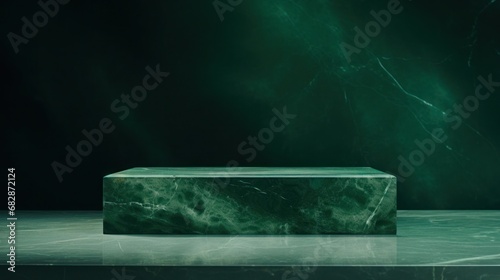 Green marble with placement floor for product display or showcase