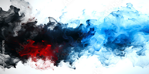 red and blue hot and cold ink smoke cloud transparent texture