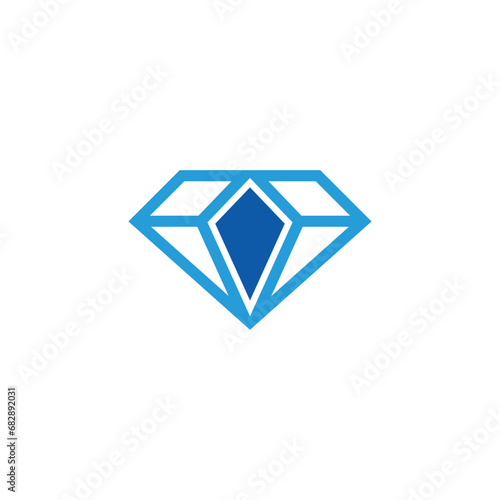 simple geometric center blue diamond simple vector