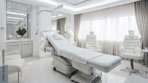 Dermatology and beauty clinic treatment Interior decoration for VIP customers by expert dermatologists. Beauty salon, spa, massage with equipment to to help relax, physiotherapy, relaxing massage.