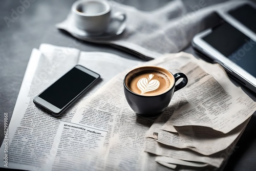 cup of coffee and newspaper