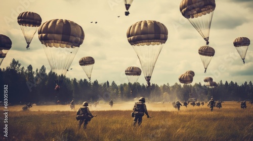 Military Parachutist in the field. Patriotism Concept. Military Concept.