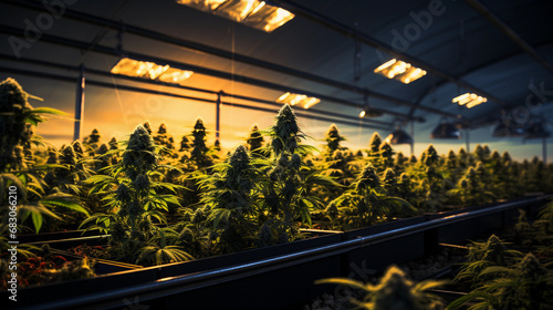 Lush Indoor Cannabis Plantation Offering a Glimpse into Advanced Horticultural Practices