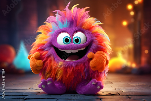 Cute fluffy monster