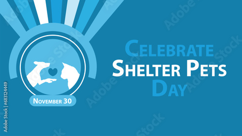 Celebrate Shelter Pets Day vector banner design. Happy Celebrate Shelter Pets Day modern minimal graphic poster illustration.