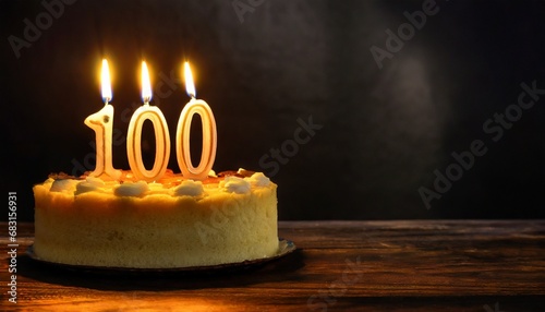 Candle on a cake alone - 100th anniversary