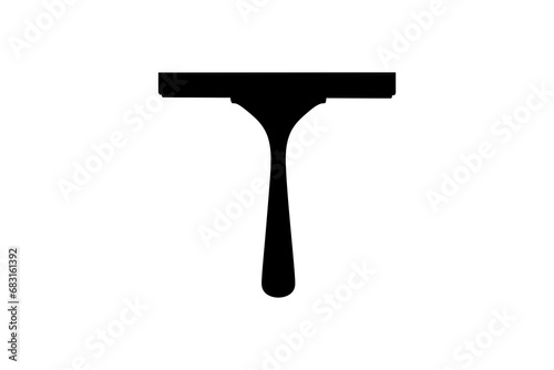 Digital png silhouette image of squeegee on transparent background
