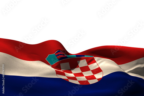 Digital png illustration of flying croatian flag on transparent background