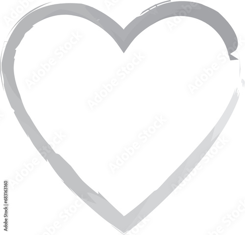 Digital png illustration of gray heart on transparent background
